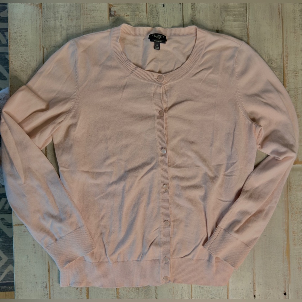 Talbots Blush Pink Button-Front Cardigan | Size Medium